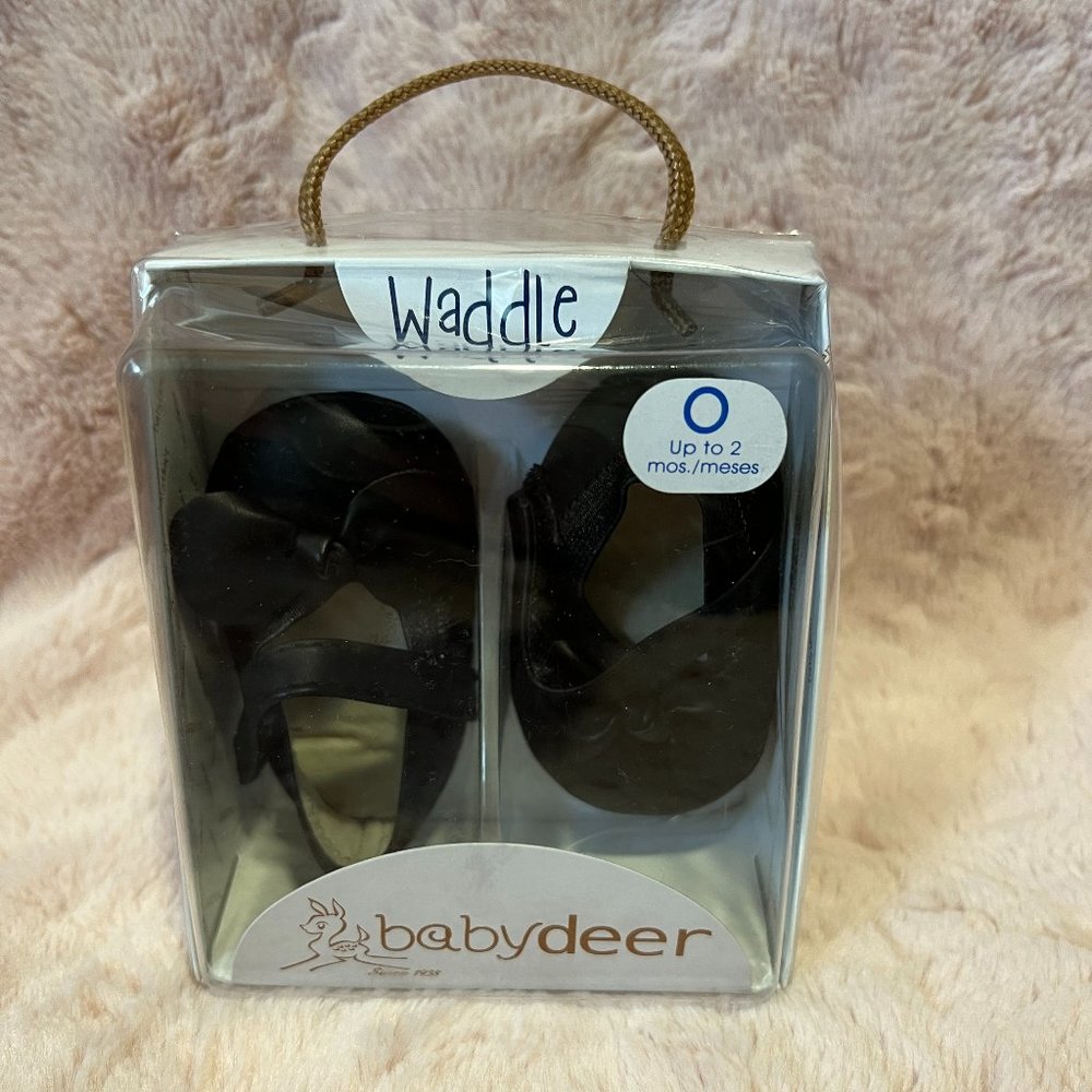 Baby Deer Black Baby Shoes Size 0